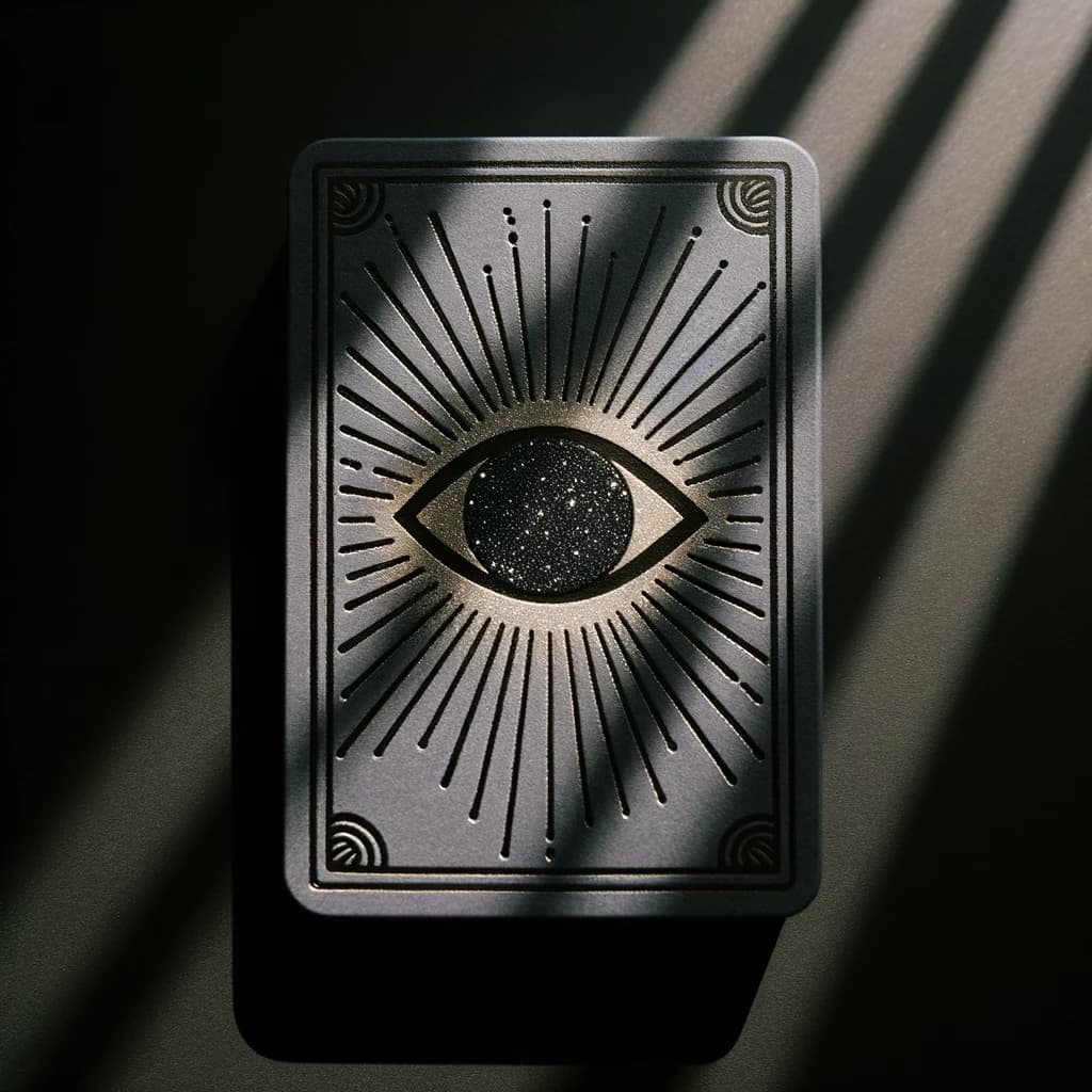 Ideas on acid mockup card with an eye in the centre